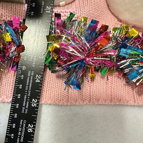 Ugly Christmas Sweater Singing Santa LIGHTS UP Tinsel Xmas Party Winner Sz Large - Picture 5 of 5